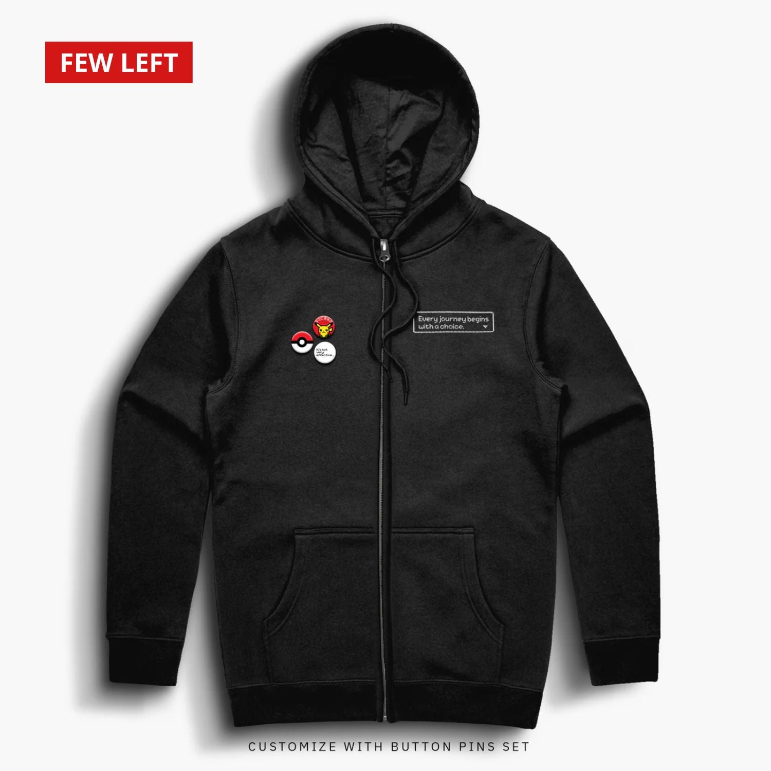 Pocketa—Zip Hoodie—Blk