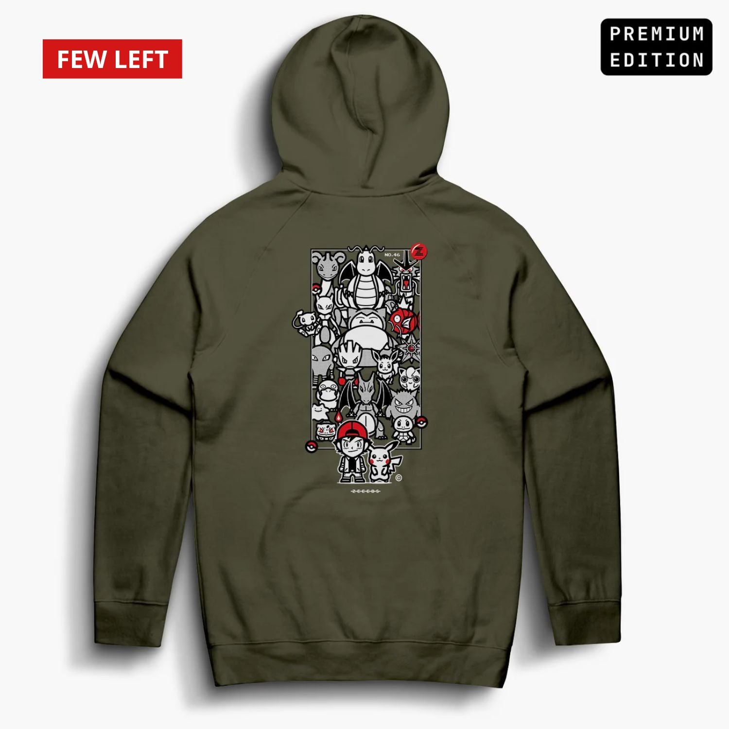 Pocketa—Hoodie—Olive—Manga Edition—Premium