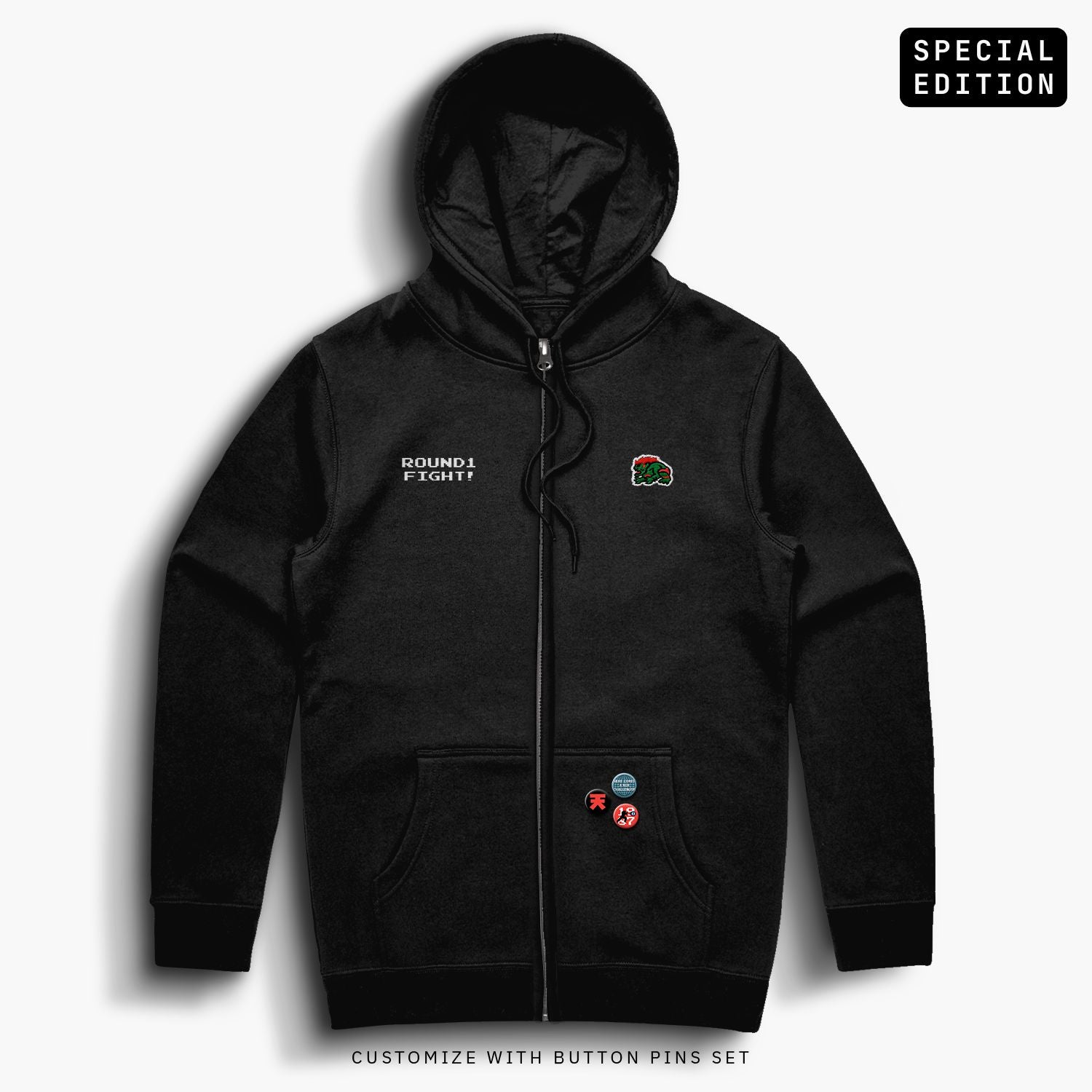 Hadouken—Zip Hoodie—Blk