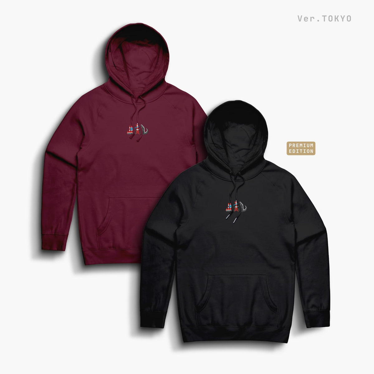 Monsters—Hoodie—Tokyo—Maroon