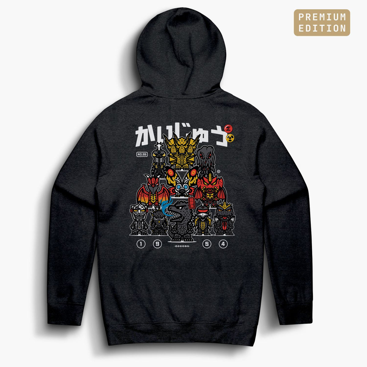 Monsters—Hoodie—Charcoal Heather—PREMIUM