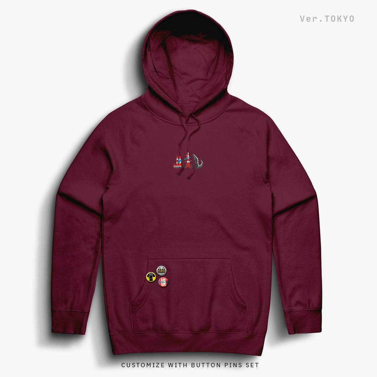 Monsters—Hoodie—Tokyo—Maroon