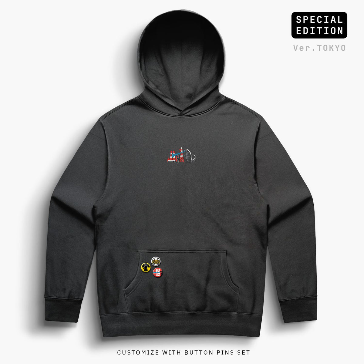 Monsters—Hoodie—Tokyo—Vintage Black