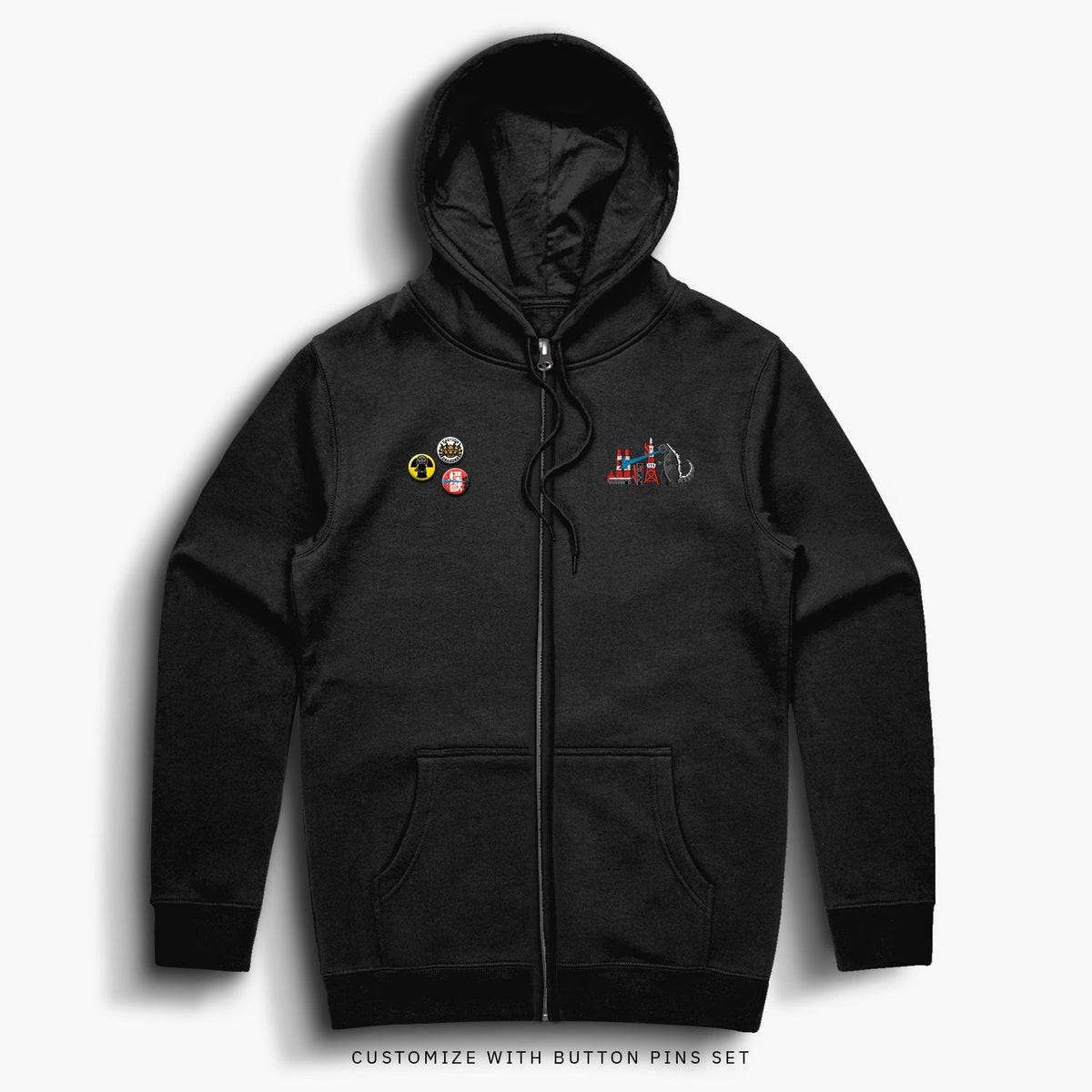 Monsters—Zip Hoodie—Blk