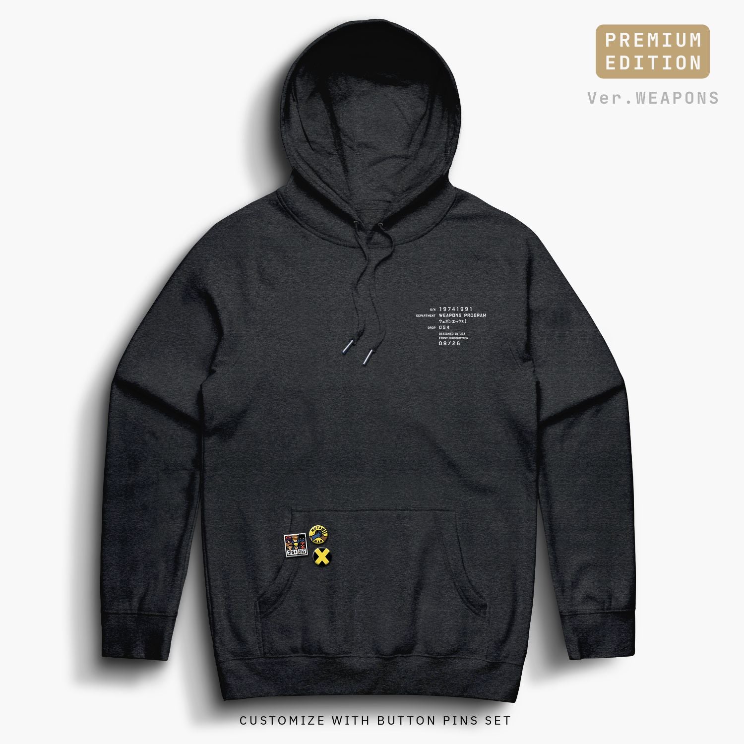 Mutants—Hoodie—Weapon—Charcoal Heather—PREMIUM