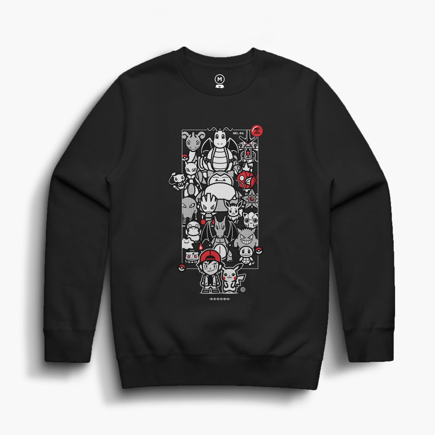Pocketa—Crewsweater—Black—Manga Edition