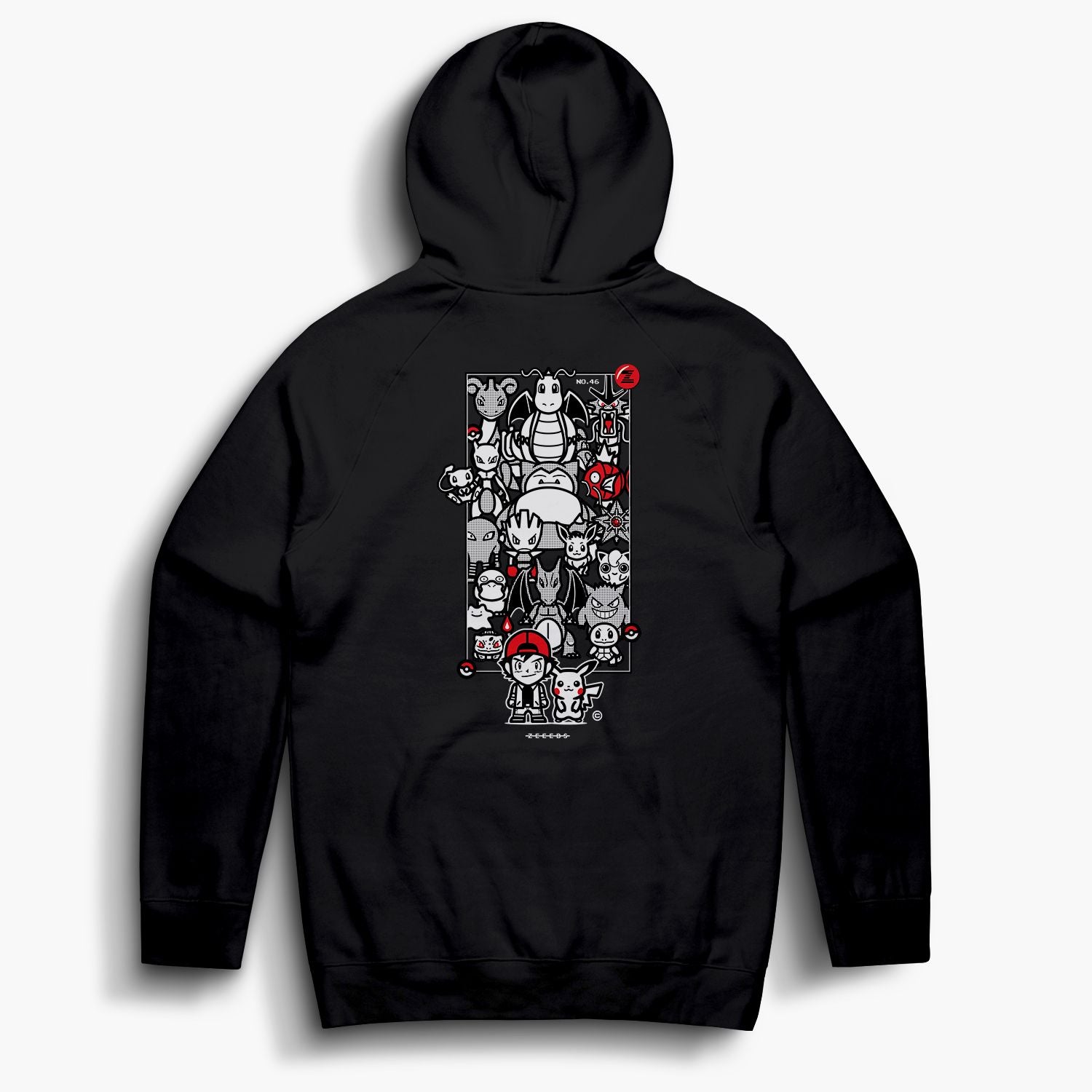 Pocketa—Hoodie—Black—Manga Edition