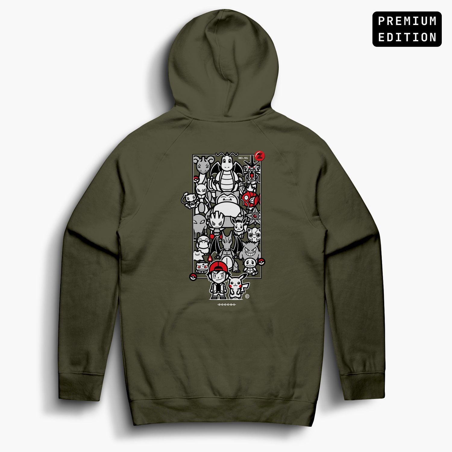 Pocketa—Hoodie—Olive—Manga Edition—Premium