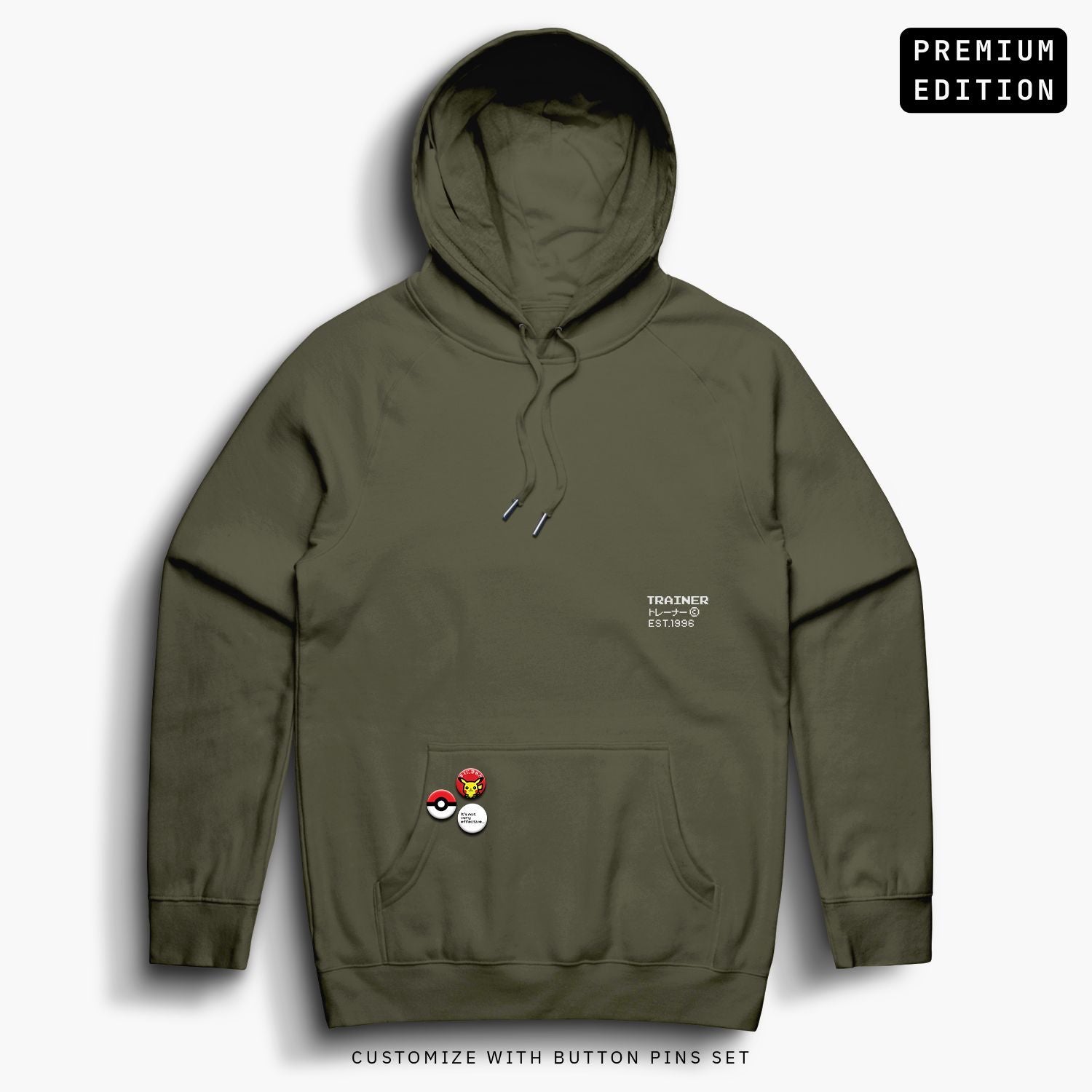 Pocketa—Hoodie—Olive—Manga Edition—Premium