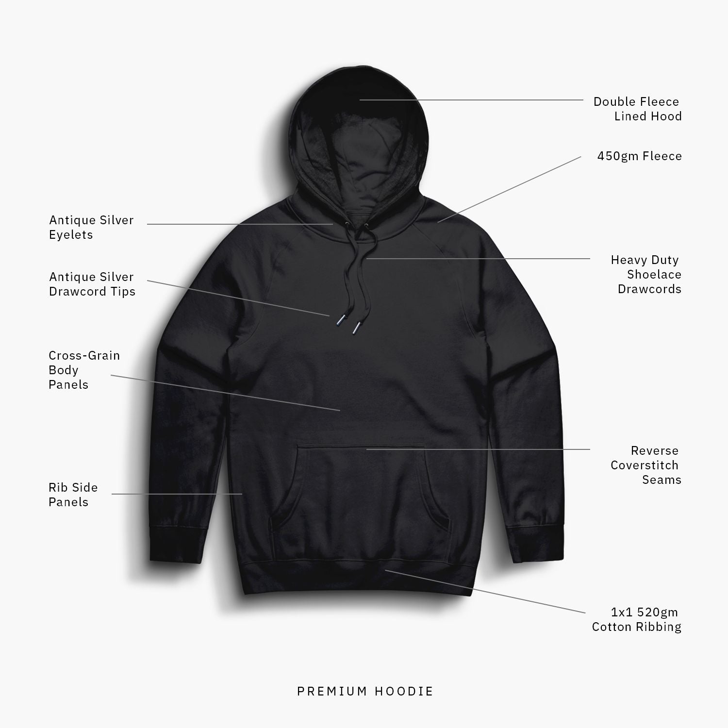 Wing—Hoodie—Charcoal—Premium