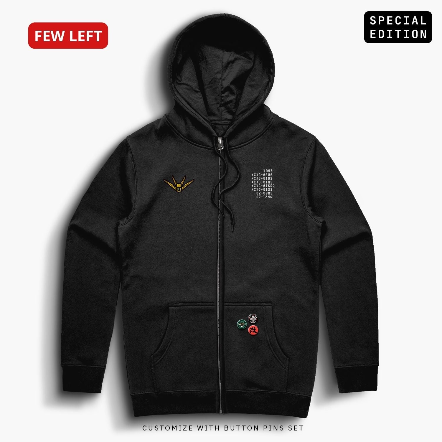 Wing—Zip Hoodie—Blk