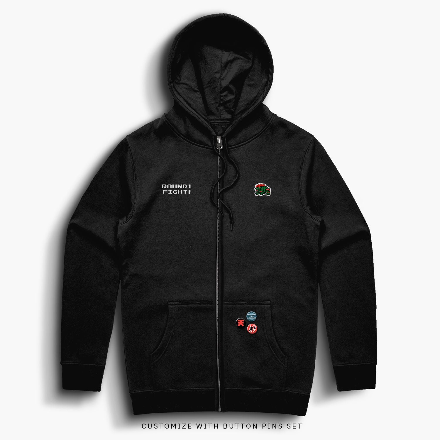 Hadouken—Zip Hoodie—Blk