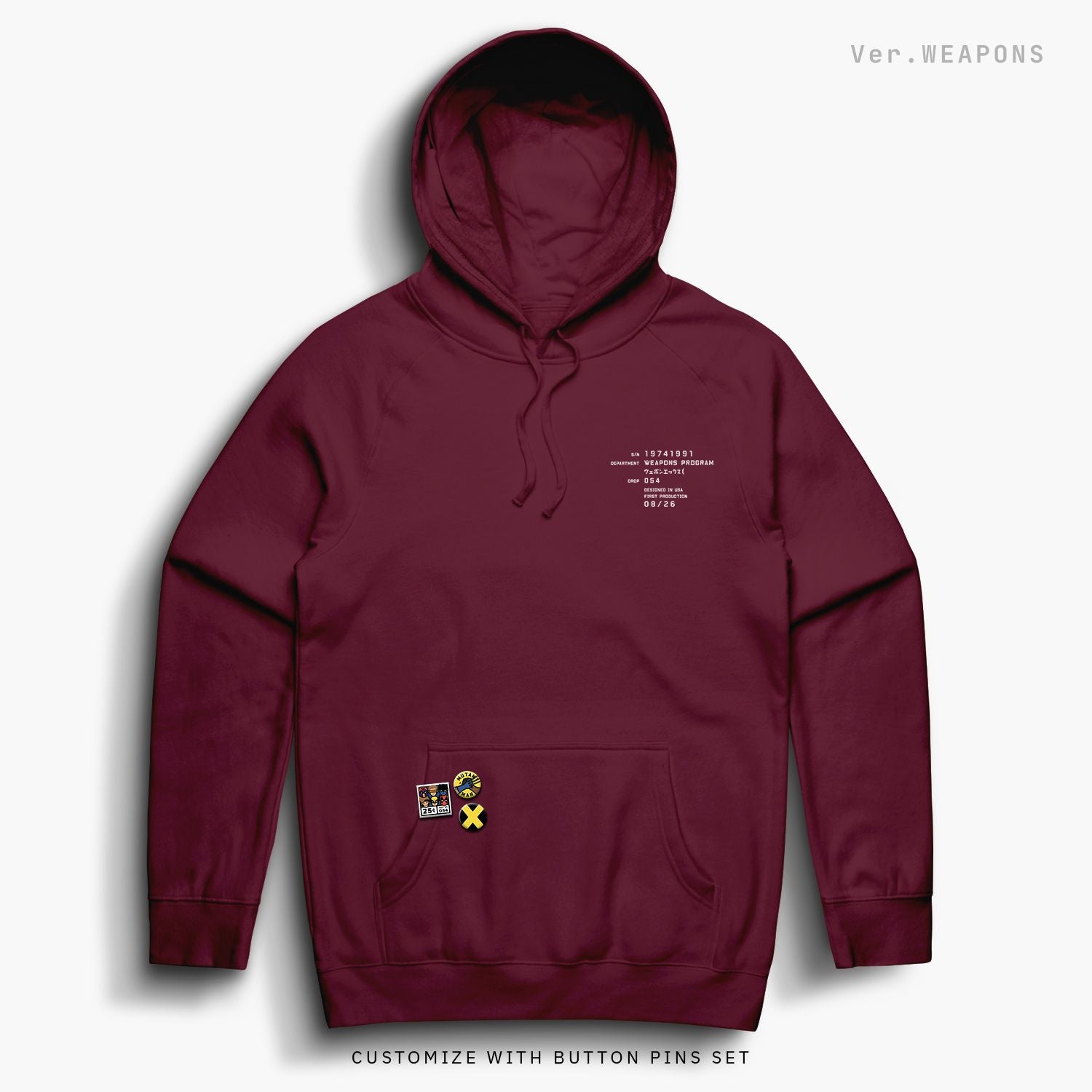 Mutants—Hoodie—Weapon—Maroon