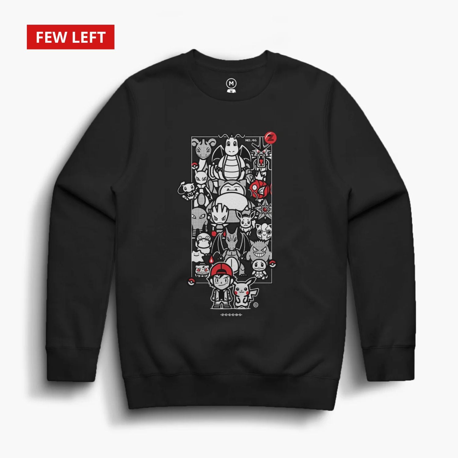 Pocketo—Crewsweater—Black—Manga Edition