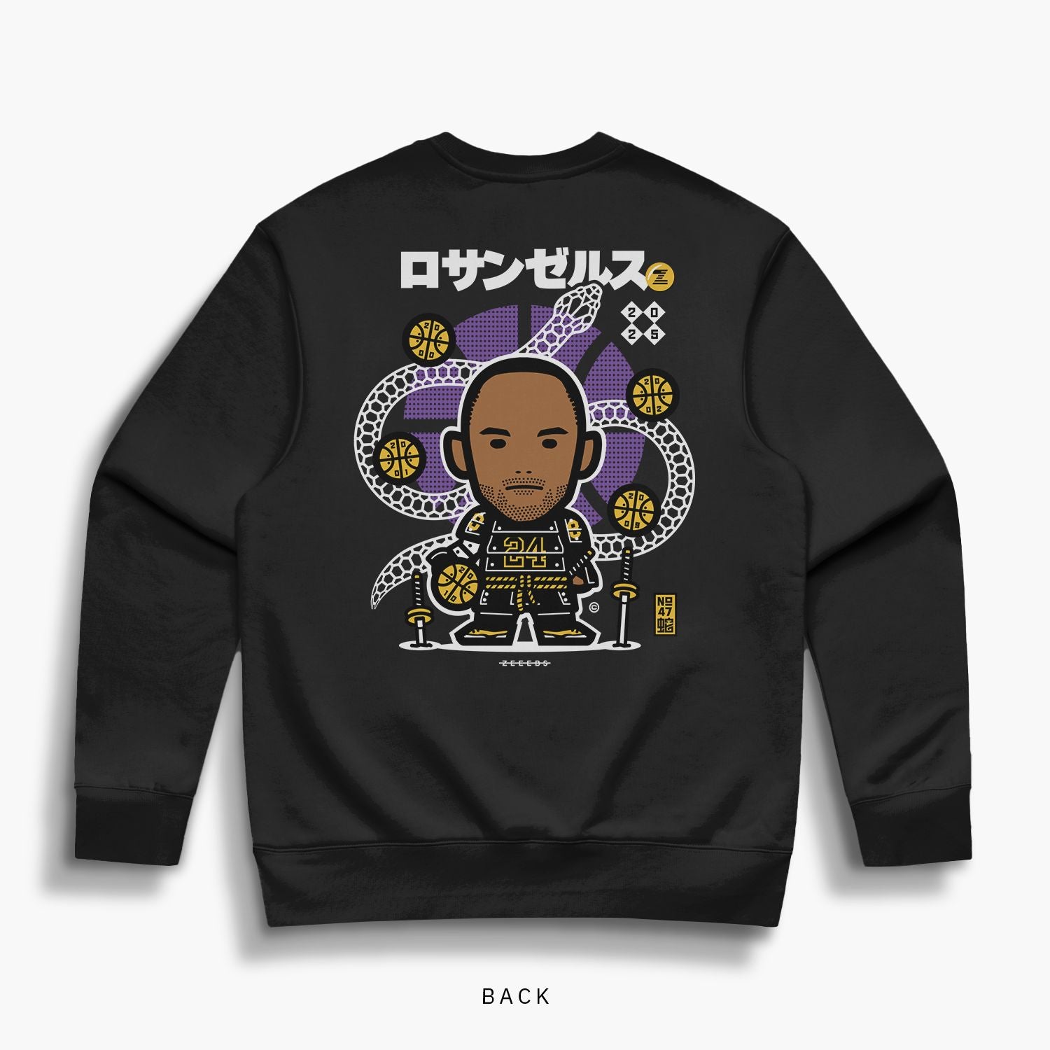Snakes—Crewsweater—K—Black—optBack