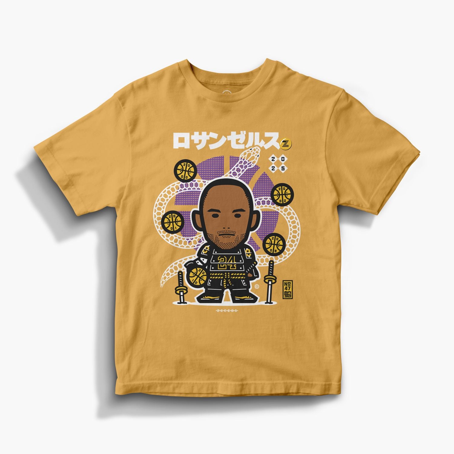 Snakes—Tee—K—Vintage Yellow
