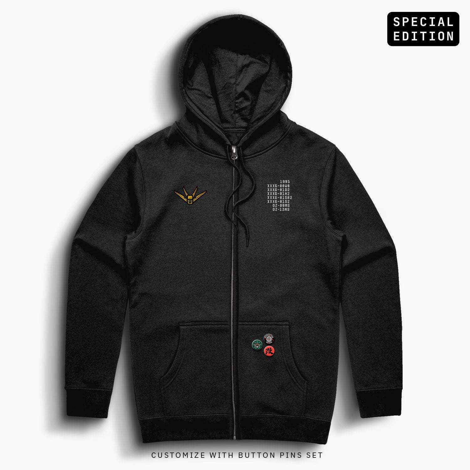 Wing—Zip Hoodie—Blk